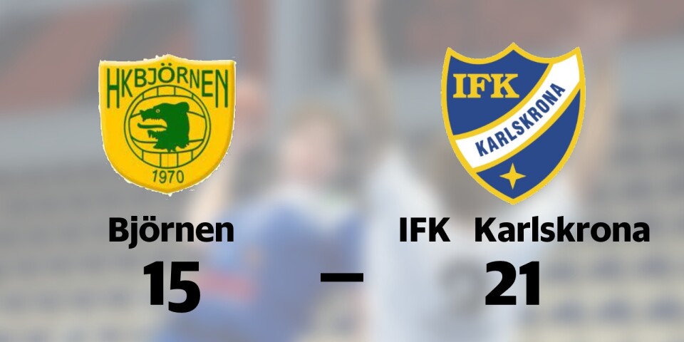 HK Björnen förlorade mot IFK Karlskrona