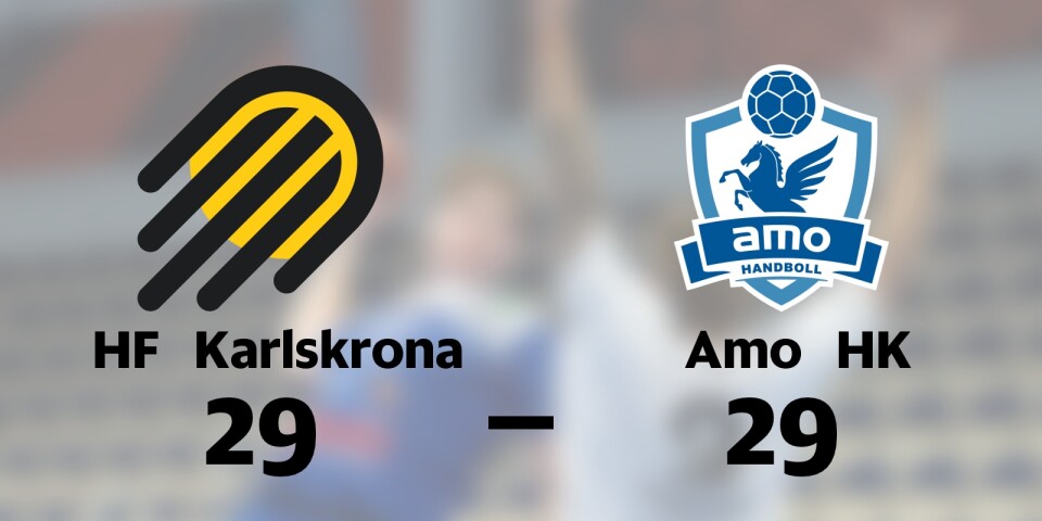 HF Karlskrona spelade lika mot Amo HK