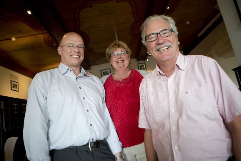 Roger Jönsson, Ingrid Ek och Kent Mårtensson siktar på en socialdemokratisk valseger i Ystad.