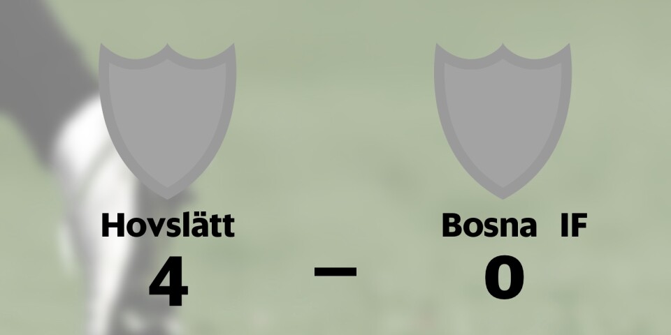 Hovslätt segrade mot Bosna IF på hemmaplan