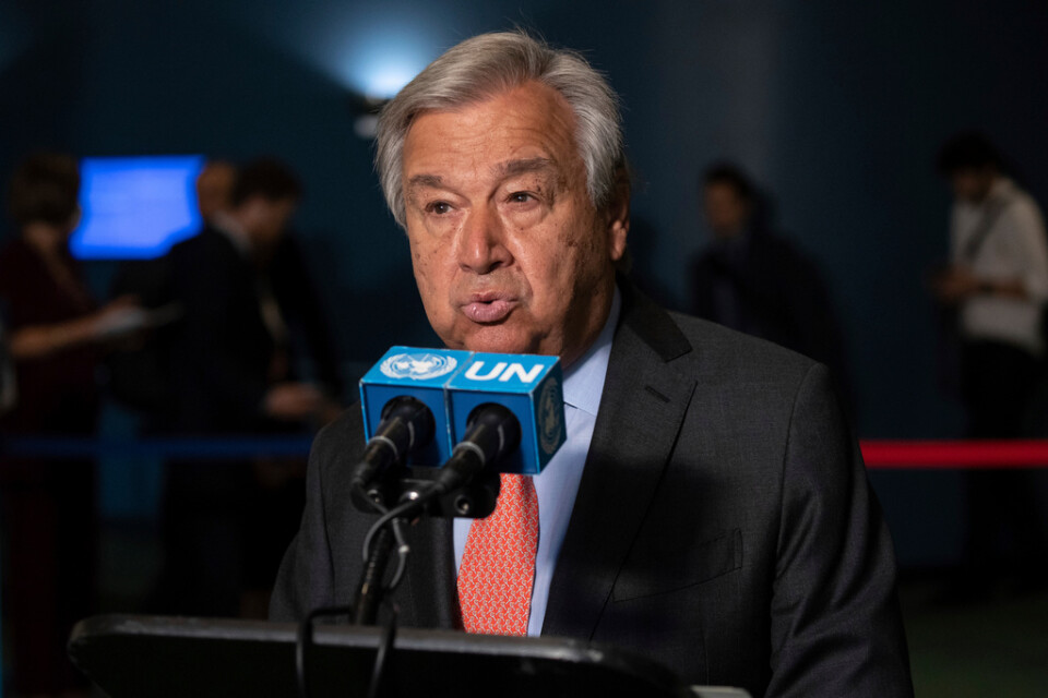 FN:s generalsekreterare António Guterres. Bild från i måndags.