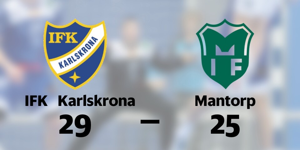 IFK Karlskrona slog Mantorp på hemmaplan