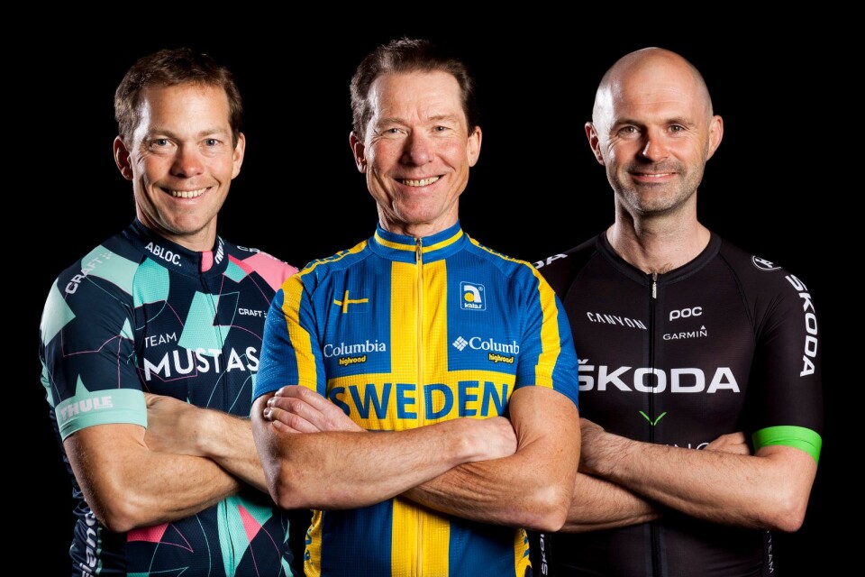Borgholm CK levererar. VM–klare Lars–Erik Karlsson flankerad av Fredrik Henning, och Carl–Johan Ekelund som båda ingår i häftiga satsningar till Vätternrundan.