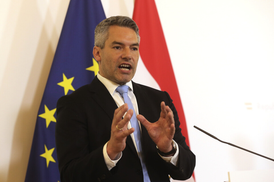 Karl Nehammer är Österrikes inrikesminister. Arkivbild.