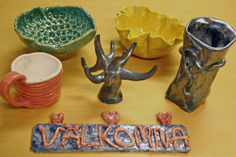 Ett urval av den keramik som kommer att visas på utställningen.