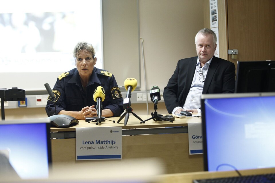 Polischef Lena Matthijs och biträdande spaningsledare Göran Arvidsson.