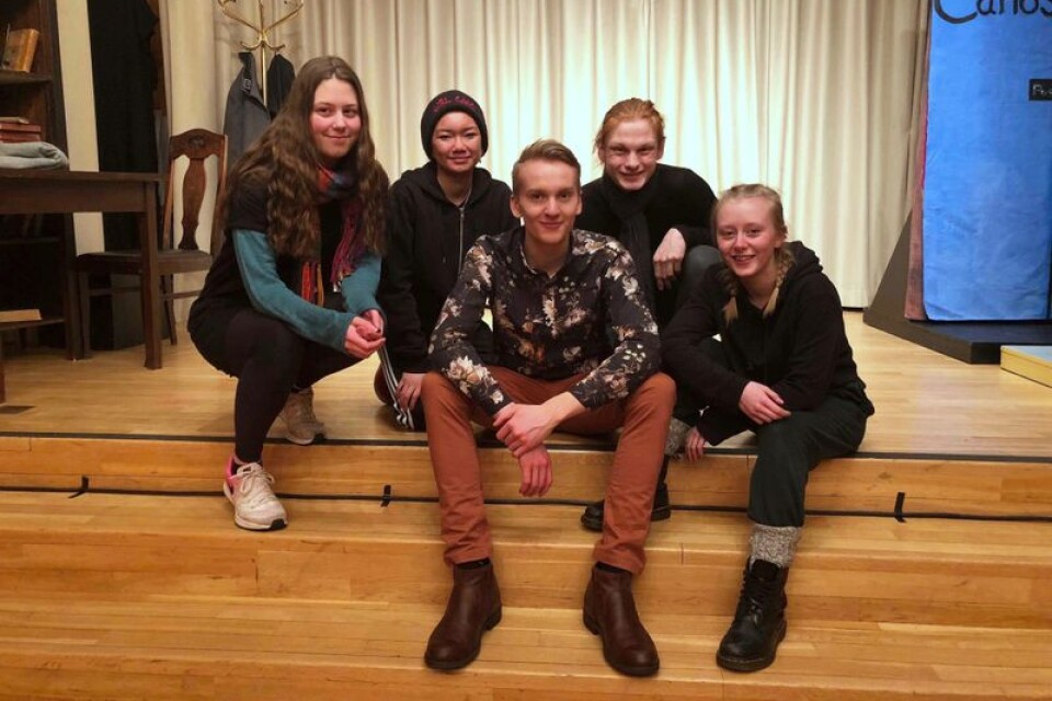 Agnes Brede, Ayden Okmark, Joar Sundqvist, Gabriel Nilsson, Alice Romberg är eleverna som står bakom uppsättningen.