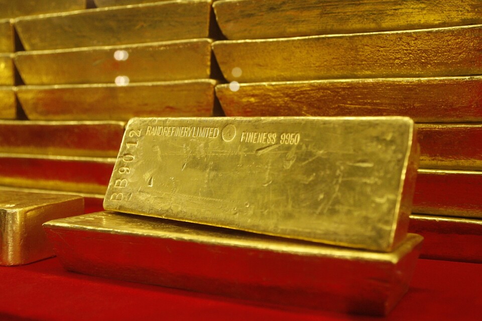 Riktigt så här mycket guld fick gruvchefen inte plats med i handväskan. Arkivbild från en utställning i tjeckiska Prag.