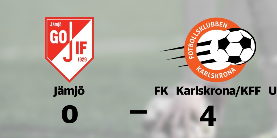 Missat kval för FK Karlskrona/KFF U trots seger mot Jämjö