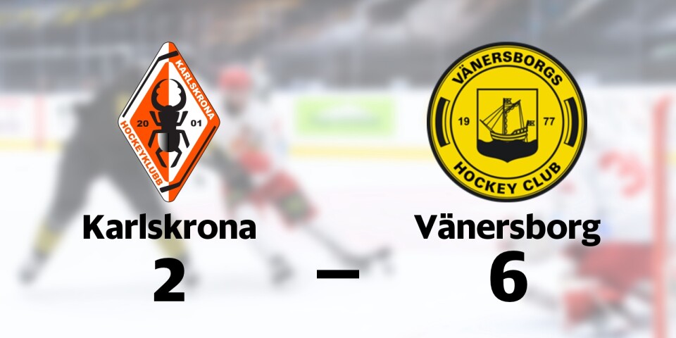Karlskrona HK förlorade mot Vänersborgs HC