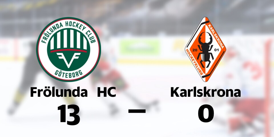 Frölunda HC vann mot Karlskrona HK