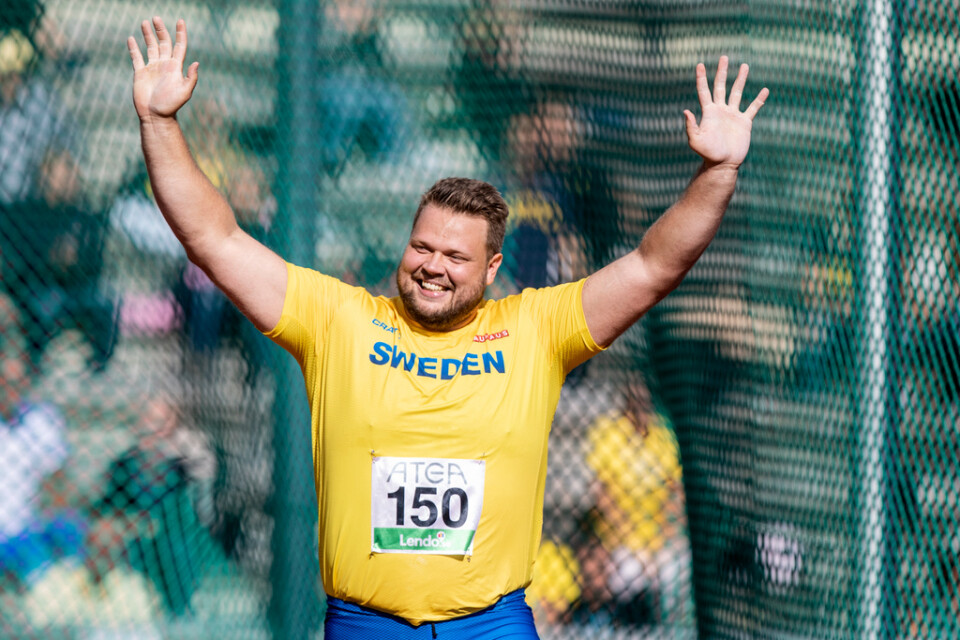 Daniel Ståhl kastade 69,27 och säkrade vann därmed diskustävlingen i Selfoss på Island. Arkivbild.