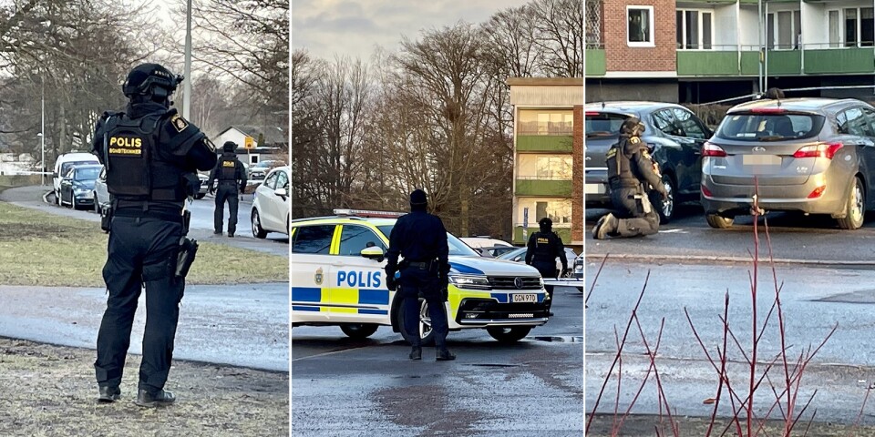 Bomb squad on the scene following explosion in Hässleholm