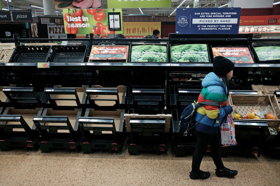 Allt fler brittiska matkedjor har infört ransonering av grönsaker för kunderna. Arkivbild.