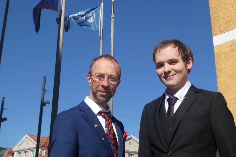 Christer Svensson och Alexander Harréns, ledamöter för Sverigedemokraterna i Växjö.