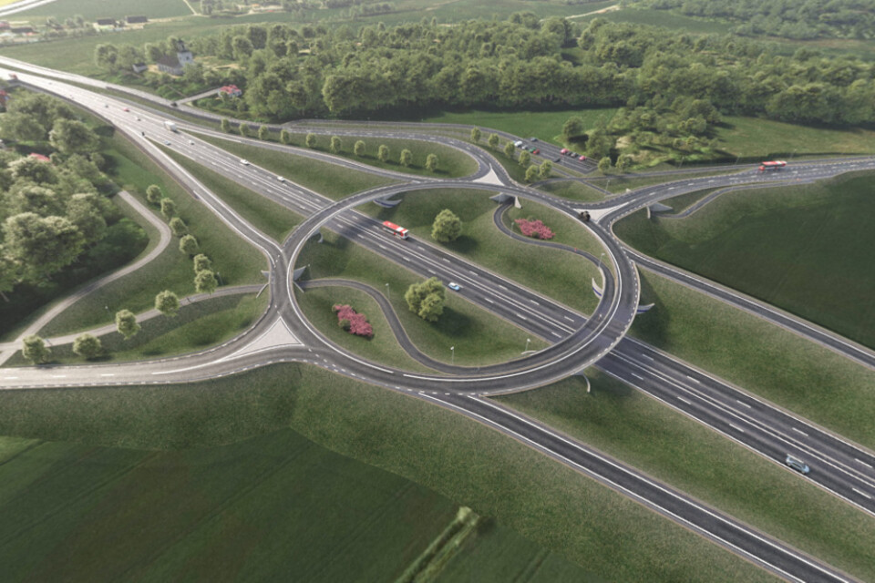 Så här ska den nya trafikplatsen i Lösen se ut.