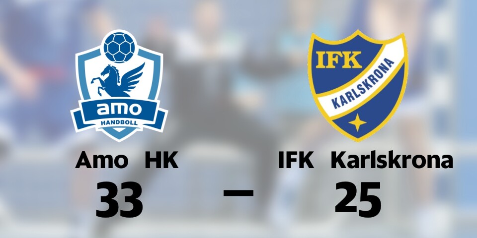 IFK Karlskrona föll borta mot Amo HK