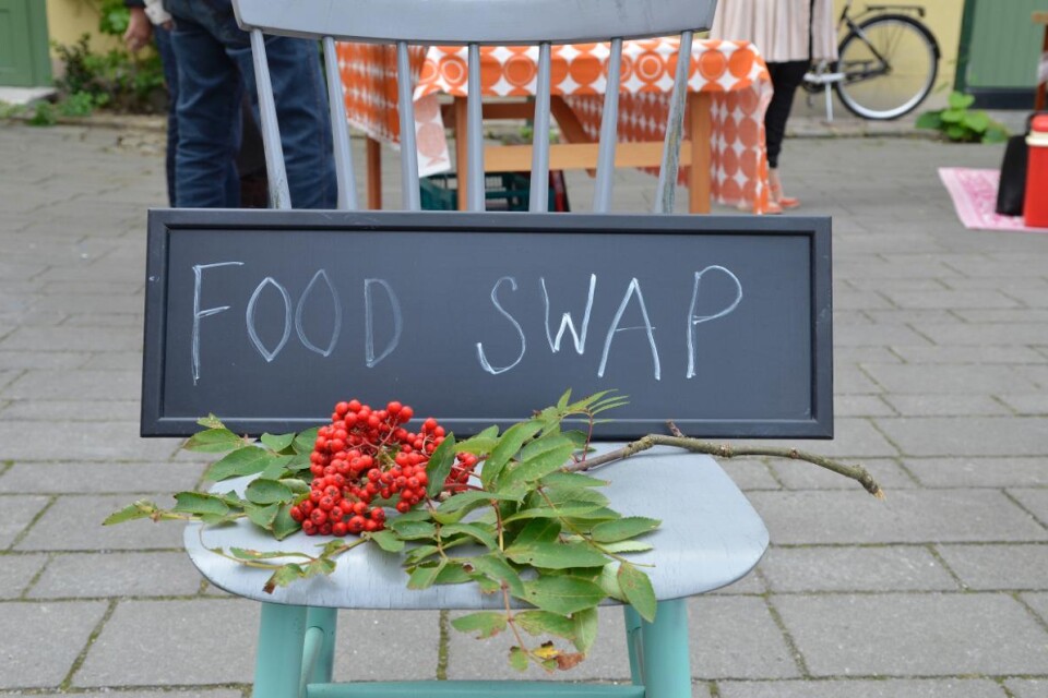 Det är första gången Food Swap arrangerades i Växjö. Foto: Per Jodenius