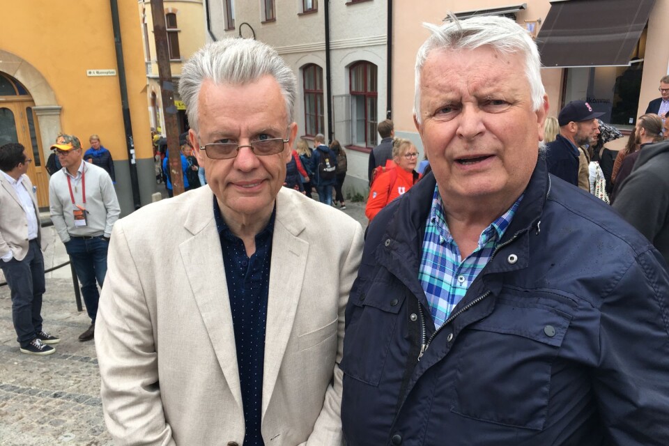 Kommunpolitikerna Torgny Klasson (L) och Nils Fransson (L) i Almedalen.