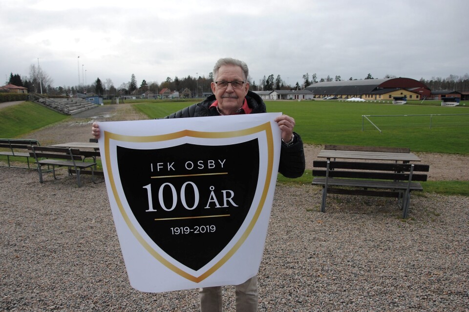 IFK Osby 100 år. Ordförande Johnny Ahlqvist.