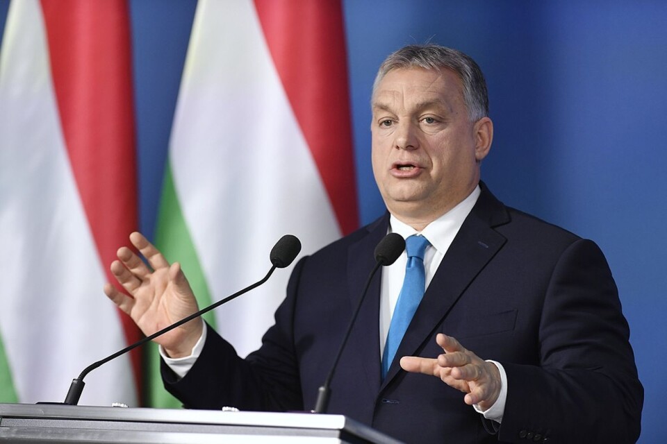 Ungerns premiärminister Viktor Orban opch hans parti utestängs från den konservativa gruppen, EPP i Europaparlamentet.Foto: Szilard Koszticsak/MTI via AP