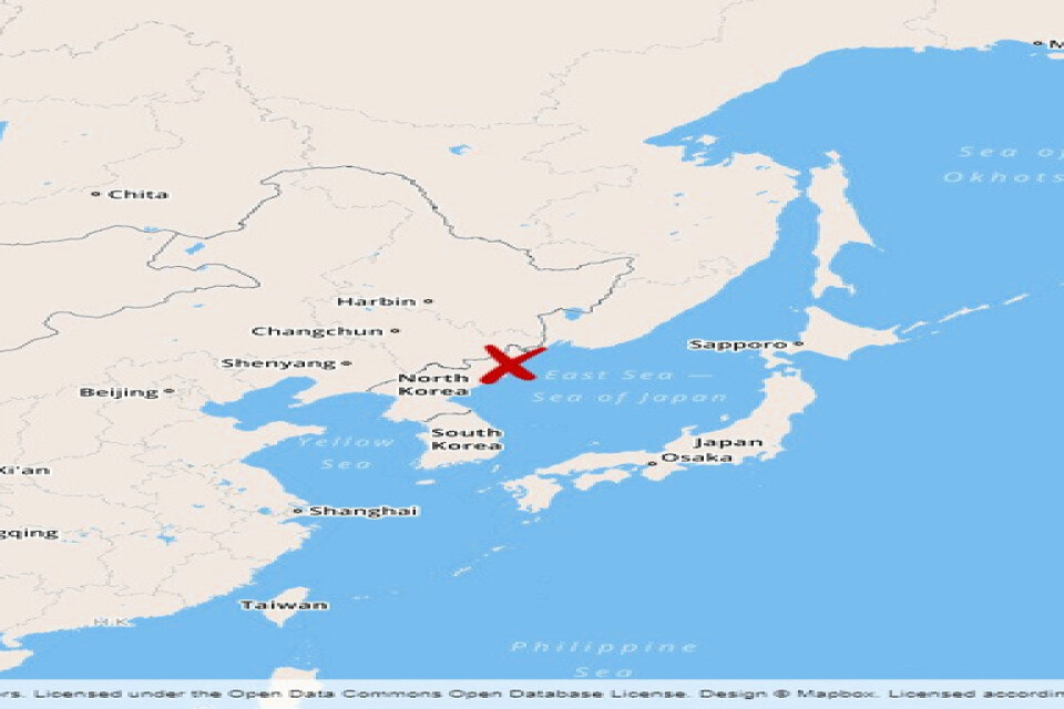 Japanska havet, mellan Nordkorea och Ryssland.