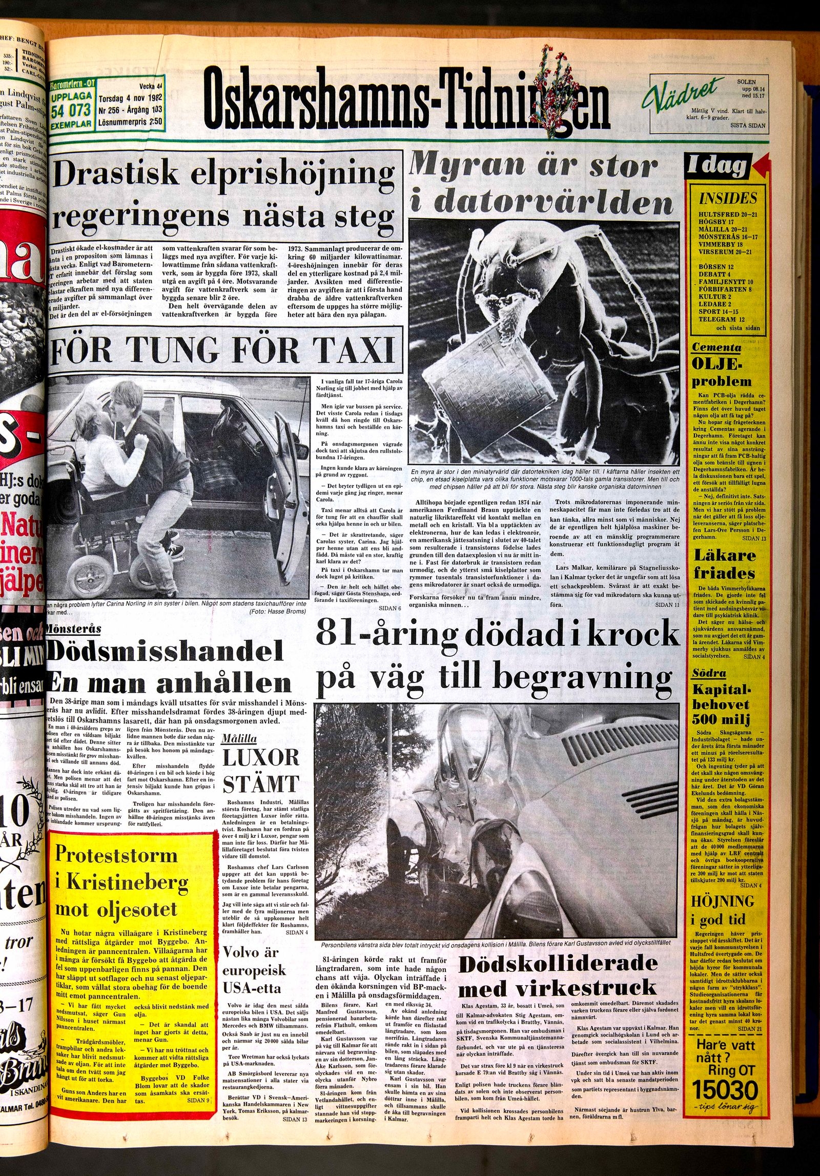 Oskarshamns-Tidningen den 4 november 1982