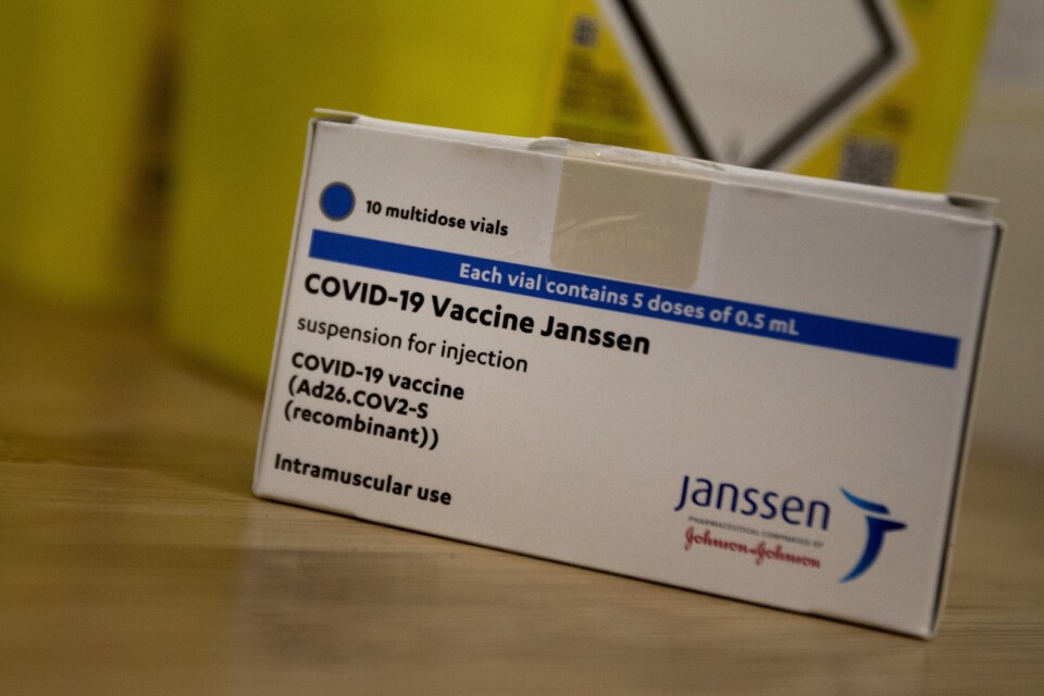 Covidvaccinet från Janssen, som ägas av den amerikanska läkemedelsjätten Johnson & Johnson. Arkivbild.