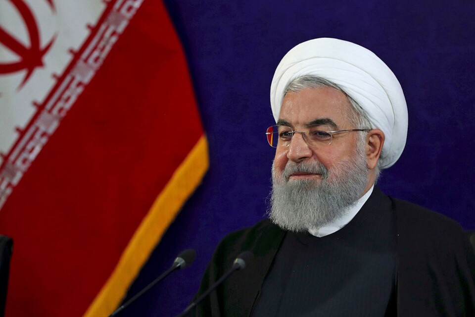 Irans president Hassan Rouhani svarade Trump direkt med ett tv-sänt tal.