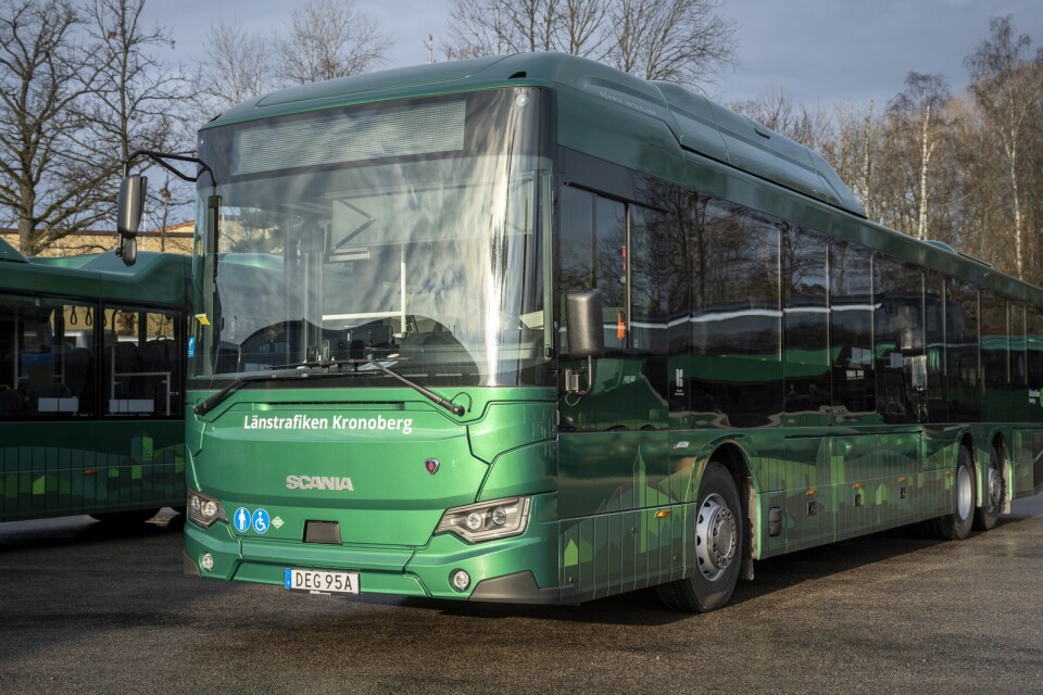 En av Länstrafiken Kronobergs nya regionbussar.