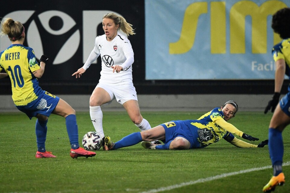 Mimmi Larsson gjorde Rosengårds 2–0-mål i Österrike.