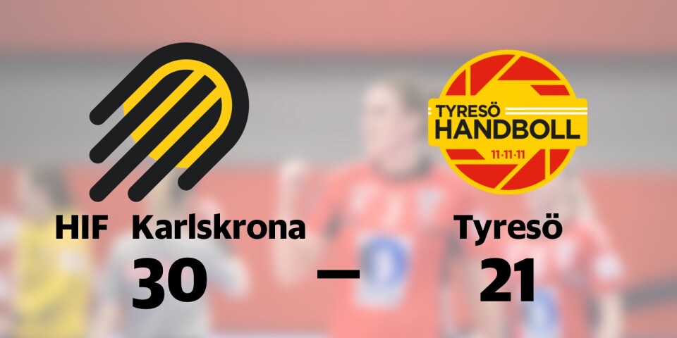 HIF Karlskrona segrare hemma mot Tyresö