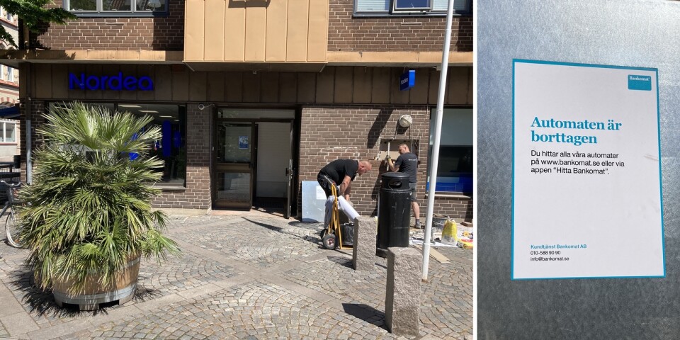 Nu försvinner bankomaten vid Nordea på Algatan i Trelleborg.