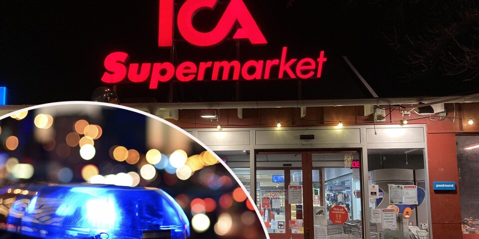 Stoppad av polis efter besöket på ICA Supermarket Borgholm.