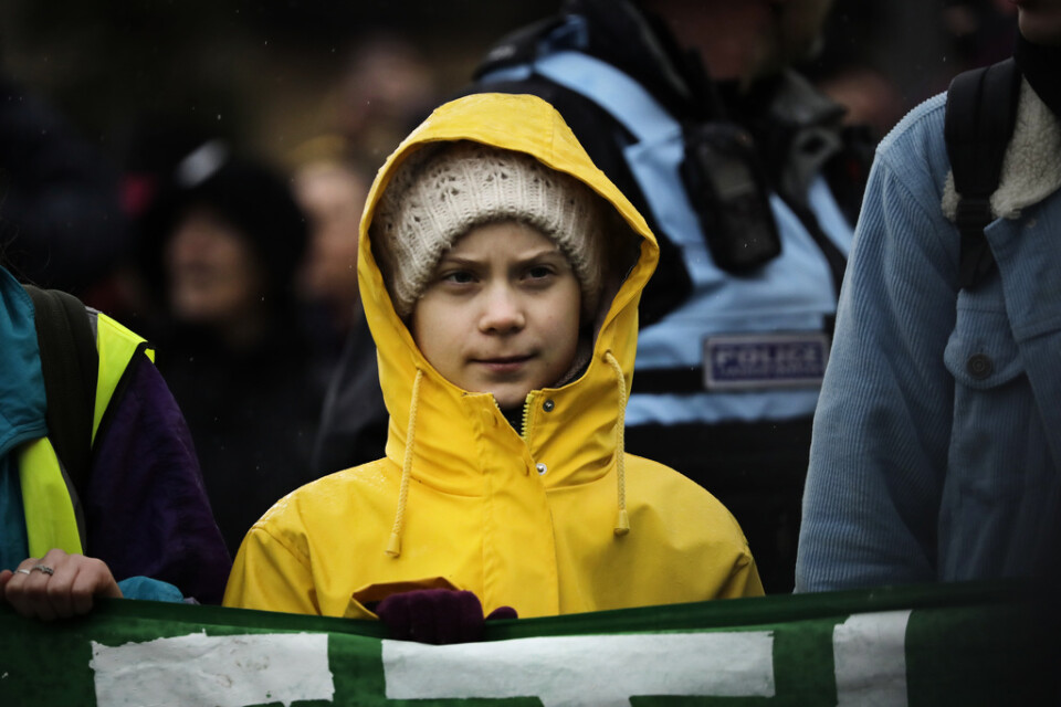 Greta Thunberg demonstrerade för klimatet i brittiska Bristol.