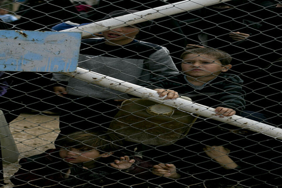 Barn i lägret al-Hol i Syrien. Arkivbild från mars.