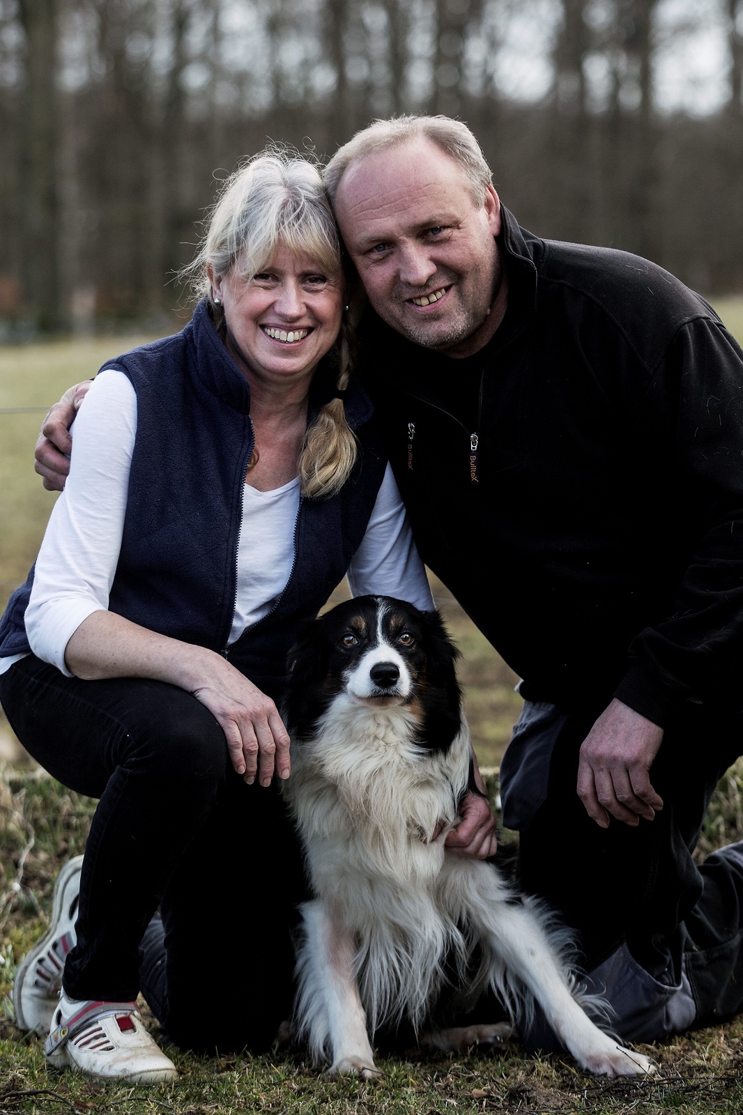 Eva-Britt Anderson, Christer Eliasson och hunden Swip, en border collie.