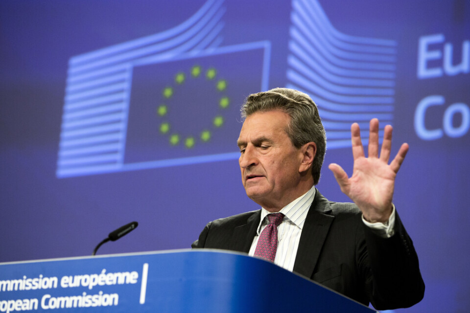 EU:s budgetkommissionär Günther Oettinger vill att EU-länderna snabbar på processen med nästa långtidsbudget i EU. Arkivbild.
