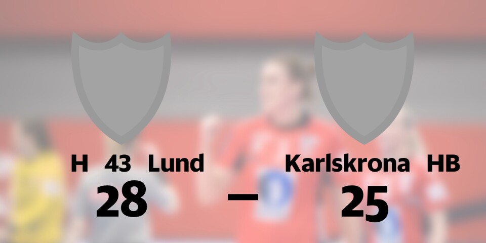 Förlust för Karlskrona HB borta mot H 43 Lund