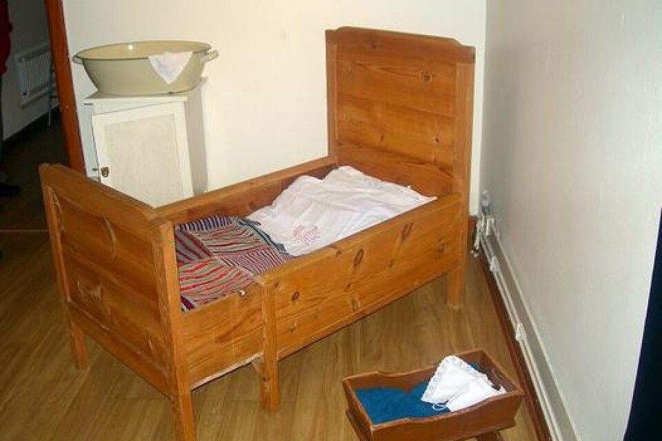 Så här sov man i en svensk barnkammare 1928.