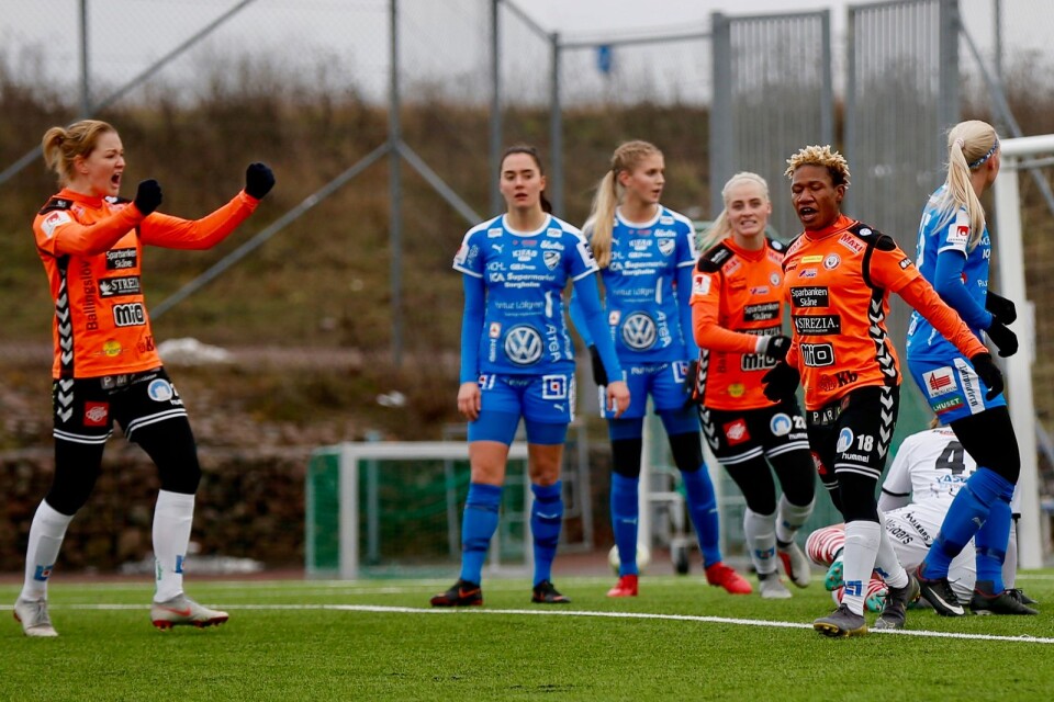 Kristianstads DFF jublar i cupkvartsfinalen mot IFK Kalmar.