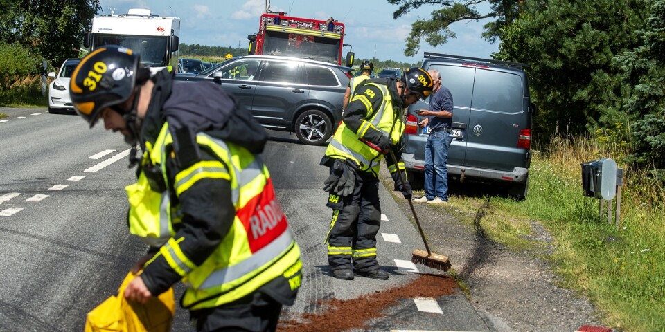 Trafikolycka: Två bilar i krock utanför Åhus – ingen skadad