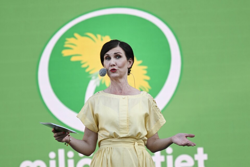 Miljöpartiets språkrör Märta Stenevi (MP) under politikerveckan i Almedalen.