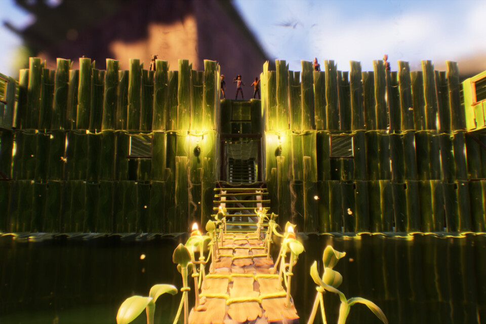 "Grounded" uppmuntrar till experimentlusta, då det går att bygga av gräs och annat i spelet. Pressbild.