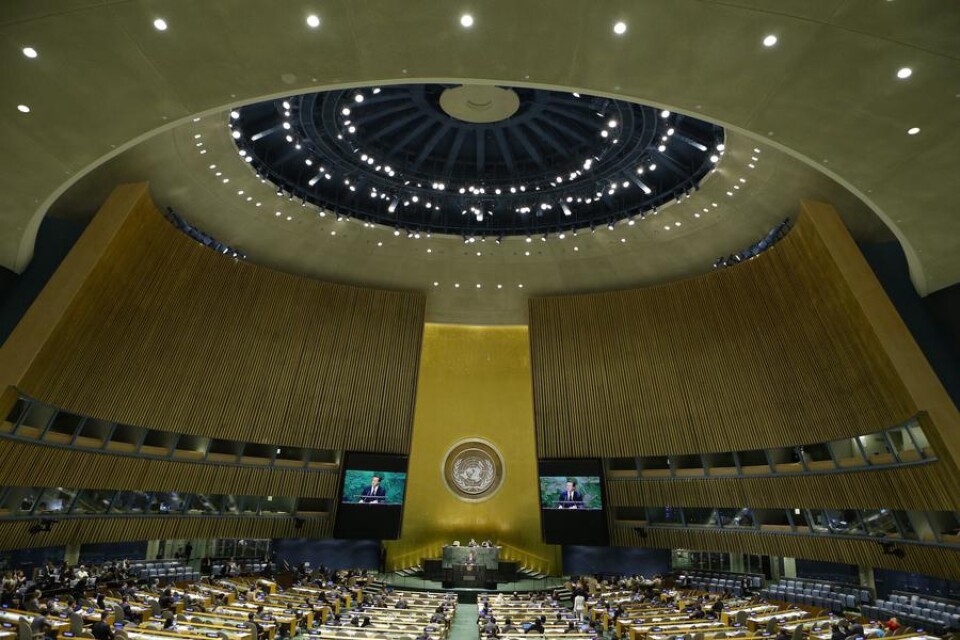 Bild från FN:s generalförsamling. I veckan höll församlingen toppmöte om klimatfrågan.