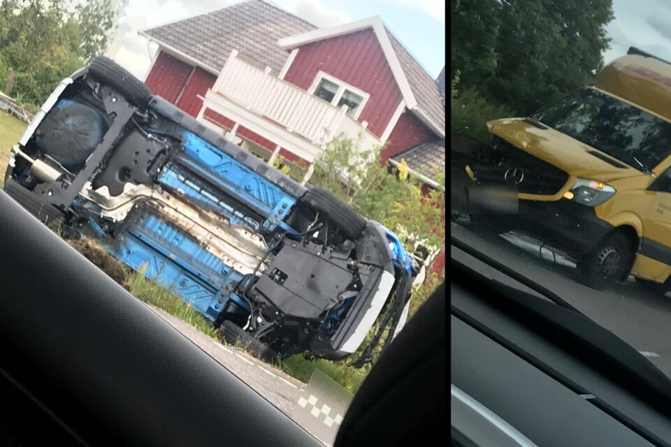 Bilder från olyckan i Herrljunga.