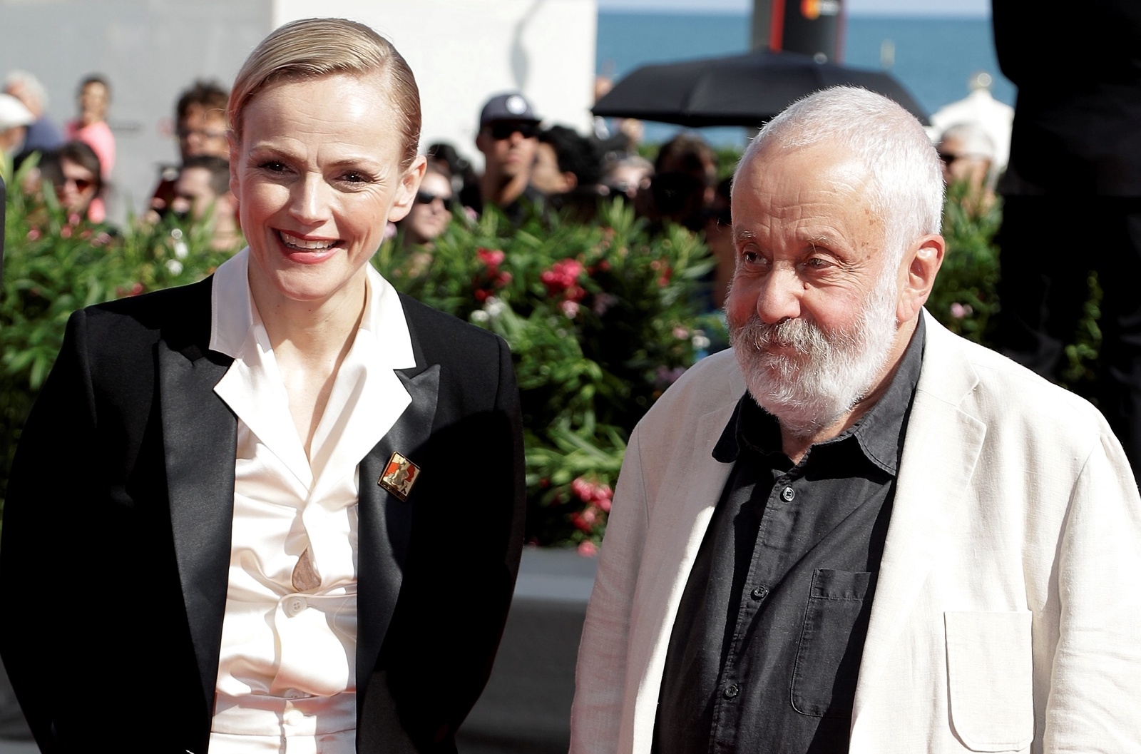 Actress Maxine Peake and director Mike Leigh pose for photographers upon arrival at the premiere for the film ’Peterloo’ at the 75th edition of the Venice Film Festival in Venice, Italy, Saturday, Sept. 1, 2018. (AP Photo/Kirsty Wigglesworth)