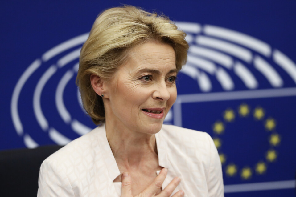 "EU kommer inte att tvinga Sverige att införa minimilöner", skriver Ursula von der Leyen, EU-kommissionens ordförande, i en debattartikel. Arkivbild.