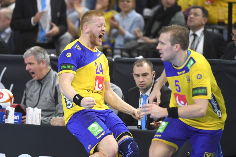 Jim Gottfridsson satte punkt för Sveriges premiärseger i VM mot Egypten.