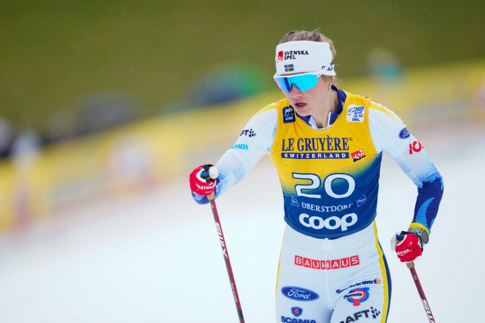 Maja Dahlqvist under 10 kilometer klassiskt i Oberstdorf.